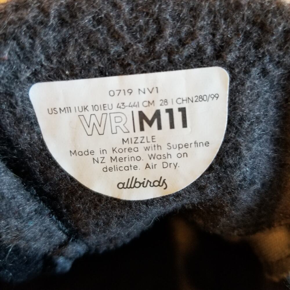 Allbirds Wool Runners Merino Wool Sneakers Charcoal Gray Black Men's Size 11 - Picture 8 of 8